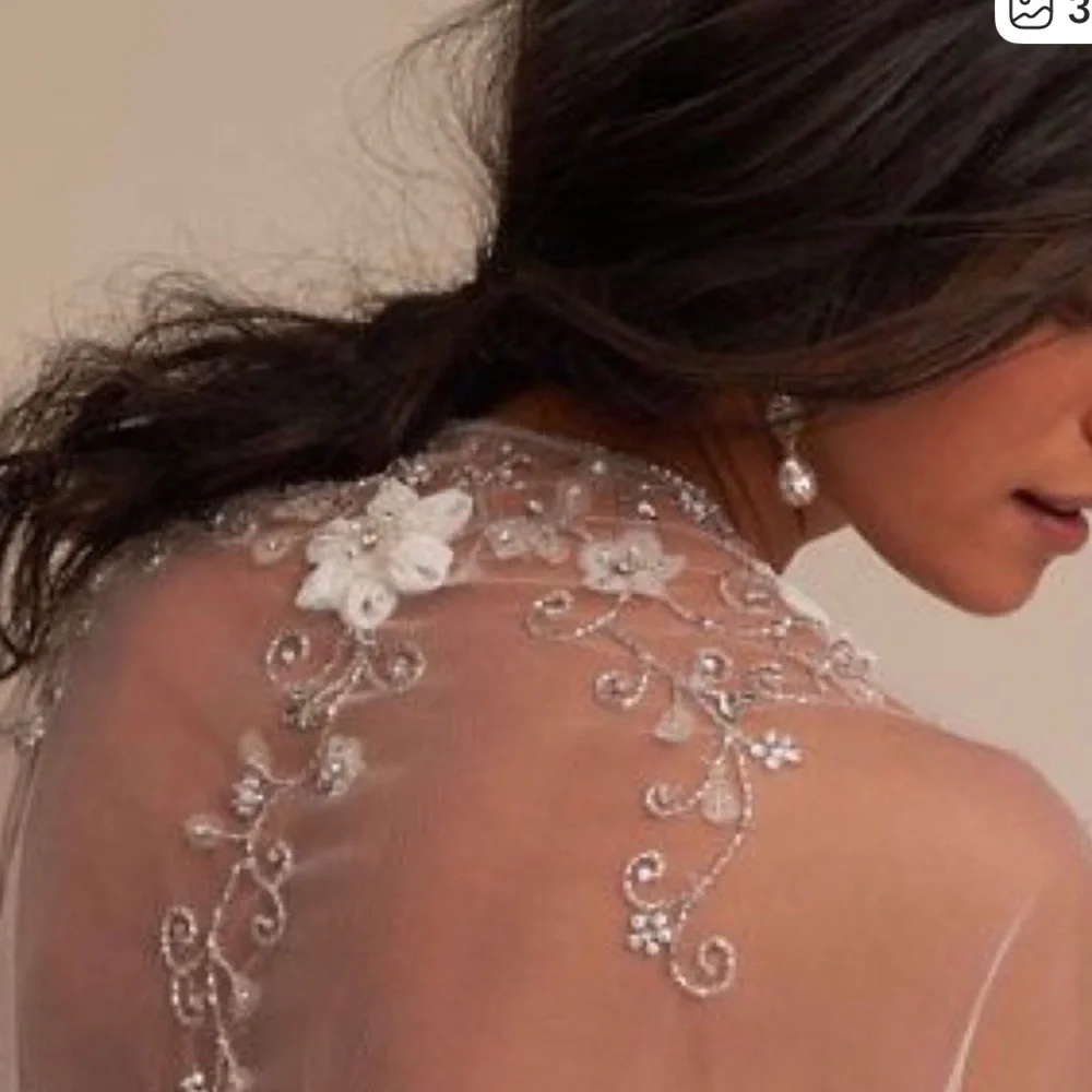 BHLDN Floral Embroidered Sheer Cape - Picture 2 of 7